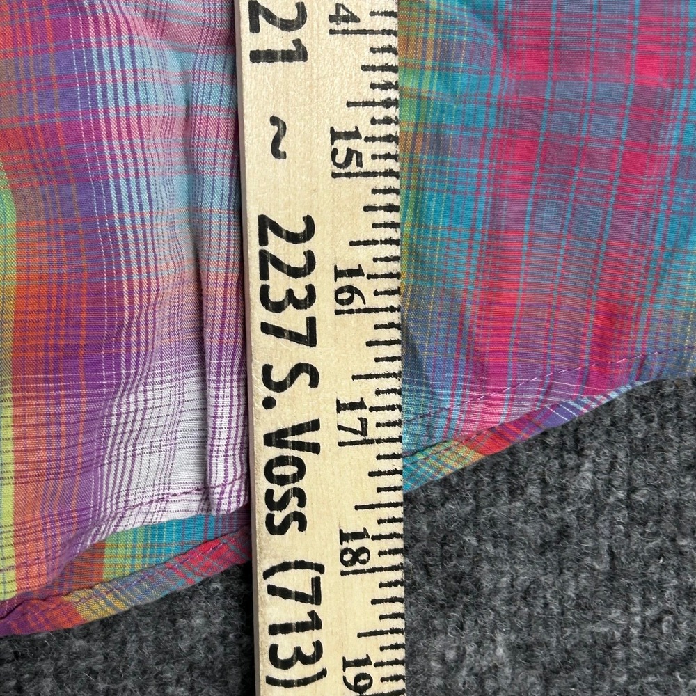 Wrangler Western Shirt Womens Size S Multi Color Plaid Pearl Snap Long Sleeve - Picture 2 of 7